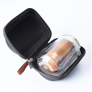 Custom Design Portable Travel Carrying Case for Double Wall Glass Tea Set